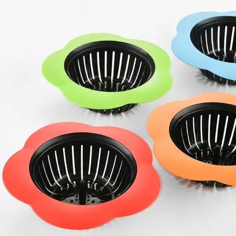 Pflaumenblütenform Kunststoff Spülbecken Sieb Blumendesign Küchenabflussfilter Badezimmer Abwasser Haarfänger Anti Verstopfung Spülbeckenstopper Filter