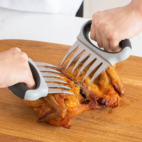 Stainless Steel Meat Shredder Claws Pulled Pork Claws BBQ Fork For Chicken Beef Roast Ergonomic Handle Meat Handler Tool