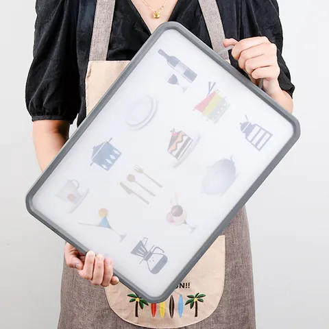 304 Stainless Steel Antibacterial Cutting Board Mildew-proof Double-sided Kitchen Chopping Board With Cartoon Pattern