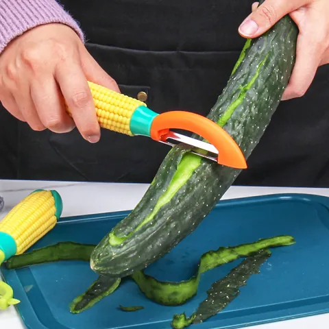 Creative Corn Shaped Fruit Vegetable Peeler Stainless Steel Blade Potato Peeler Non-Slip Manual Shaver Kitchen Peeling Tool