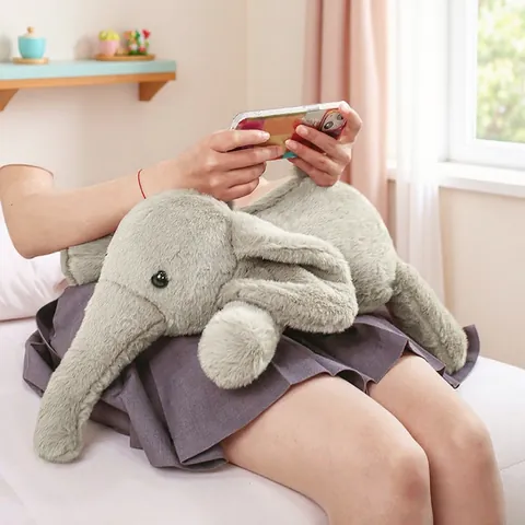 Juguete de Peluche de Elefante Realista Animal de Peluche Suave Almohada de Elefante para Bebé Muñeca de Acompañamiento Gris Gran Cojín de Peluche de Elefante Regalo de Cumpleaños
