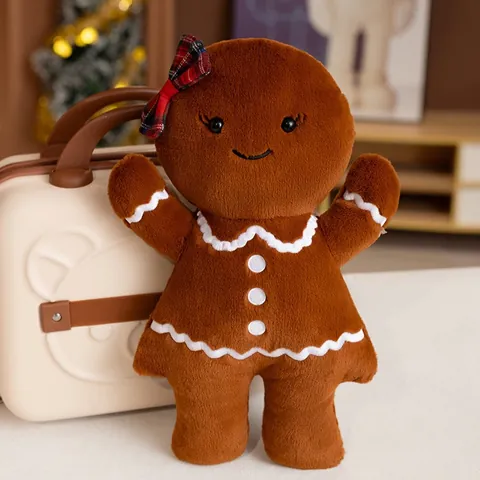 Christmas Gingerbread Man Plush Toy Soft Stuffed Doll Pendant Bag Charm Ornament Male Female Styles Festive Winter Holiday Gift