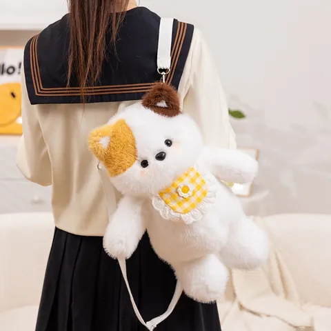 Cute Animal Plush Backpack Bear Cat Elephant Lamb Shape Faux Fur Soft Shoulder Bag With Adjustable Straps For Girls Kids Birthday Gift