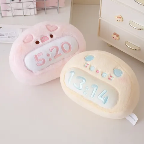 Simpatico Cuscino di Peluche a Forma di Orologio con Animali Cartoni Animati Morbido Cuscino Imbottito in Cotone PP Con Numeri di Confessione Ricamo Casa Ufficio Auto Decorazione Regalo di Compleanno San Valentino