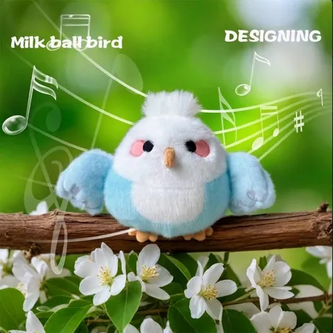 Cute Plush Milk Ball Bird Toy Round Animal Doll For Girls Birthday Gift Soft Polyester PP Cotton Filled Schoolbag Pendant