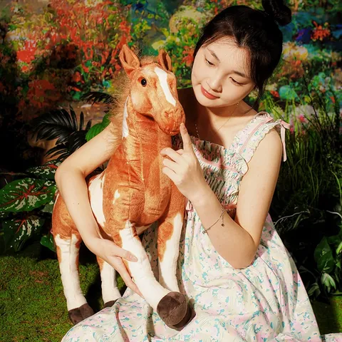 Cute Simulation Horse Plush Toy Stuffed Animal Pony Doll Children Birthday Gift