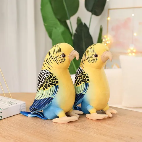 Realistic Budgerigar And Toucan Plush Toy Simulation Bird Doll For Home Decor Zoo Prop Gift Short Plush Materials Soft Bird