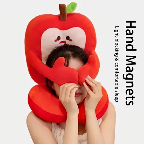 Cartoon Fruit Nap Pillow With Ice Silk And Plush Material Comfortable Breathable Hollow Office Student Sleeping Cushion