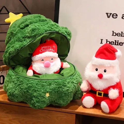 Giocattolo Peluche di Natale Babbo Natale Renna Animale di Peluche Simulazione Albero di Natale Cuscino Bambola Arredo Divano Regalo