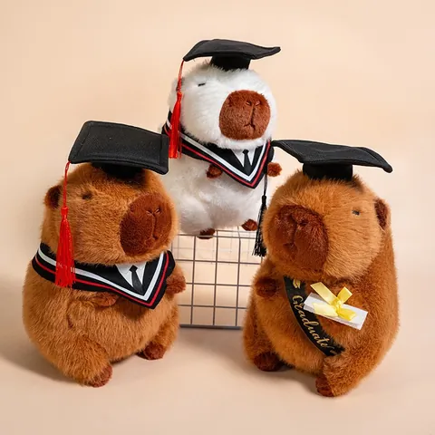 Abschluss Capybara Stofftier Plüschtier Mit Doktorhut Abschlussgeschenk Für Studenten Bär Elefant Westie Gedenkpuppe