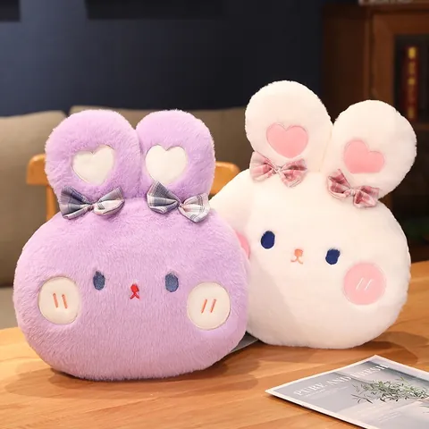 Scaldamani in Peluche con Animali Cartoni Animati Cuscino Morbido Coniglio Orso Giocattolo Farcito Cuscino da Riposo per Casa