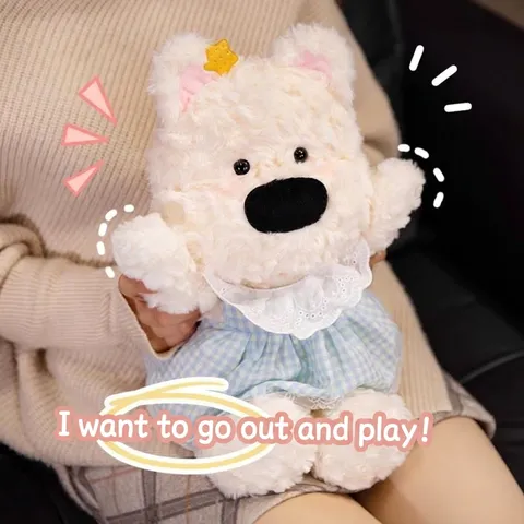 Cute Midsummer Series Dog Plush Toy Soft Stuffed Animal Westie Schnauzer Shiba Inu Husky Puppy Doll Gift For Kids Friends