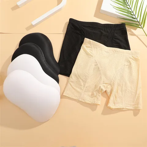 Women Seamless Padded Butt Lifter Panties Mid Waist Tummy Control Hip Enhancer Underwear Breathable Mesh Padded Knickers