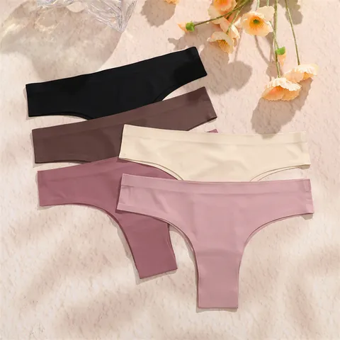 Women Seamless Underwear Breathable Nylon Brazilian Panties Low Waist Quick Dry Invisible Underwear Solid Color Ladies Briefs