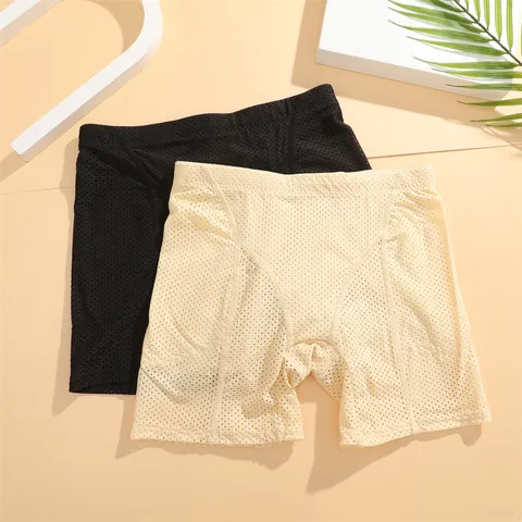 Women Seamless Padded Butt Lifter Panties Mid Waist Tummy Control Hip Enhancer Underwear Breathable Mesh Padded Knickers