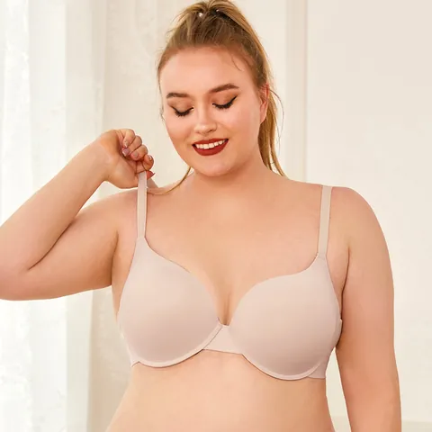 Sujetador Push Up Sin Costuras de Talla Grande para Mujer Con Aros Ajustable Sujetador de Elevación Lencería Acolchada de Nylon Bralette Diario Cómodo