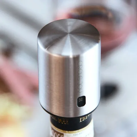 Circle Joy Gebürsteter Edelstahl Vakuum Weinverschluss Mini Manuell Datumsspeicher Konservierung Verschluss Und Elektrisch Wein Stopfen Kit