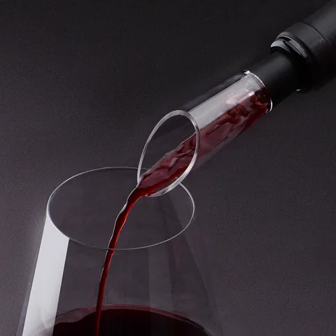 Acrylic Wine Pourer Aerator Drip Free Quick Decanting Wine Spout Spigot For Champagne Red Wine Bottles Home Bar Restaurant Party