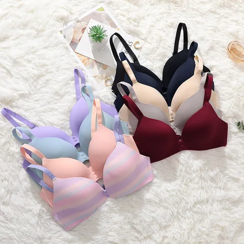 Reggiseno da Donna in Poliestere Minimalista Casual Senza Ferretto Superficie Liscia Senza Cuciture Push Up Reggiseno Spalline Fisse Comfort