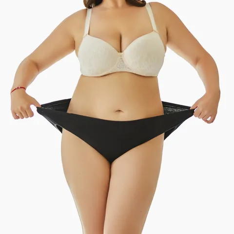 Mutandine da Donna Taglie Forti in Cotone Traspirante Comodo Fantasia Floreale Tinta Unita Vita Media Slip da Donna