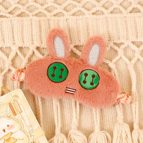 Cute Cartoon Animal Plush Sleep Mask Shading Breathable Soft Eye Mask For Travel Sleeping Student Cat Rabbit Frog Eye Cover Gift