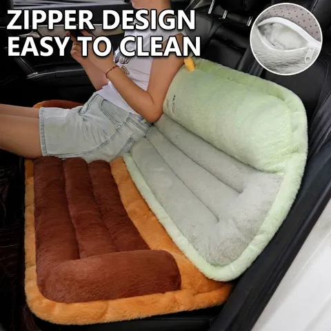 Winter Thickened Plush Car Seat Cushion Cute Cartoon Animal Embroidered Automotive Chair Pad Warm Anti Slip Home Office Bench Sofa Mat