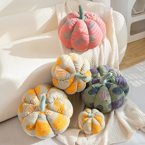 Coussin Décoratif en Forme de Citrouille Douce en Polyester pour Salon de Maison Coussin Citrouille en Peluche Déco