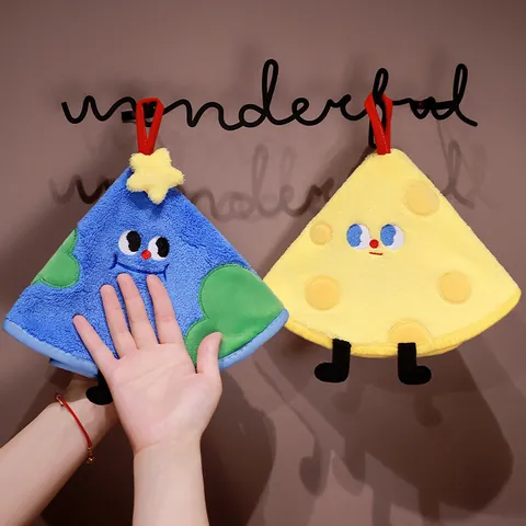 Süßes Cartoon Korallenvlies Hängendes Handtuch Dick Absorbierend Schnelltrocknend Weich Küche Badezimmer Handtuch Für Kinder Zuhause