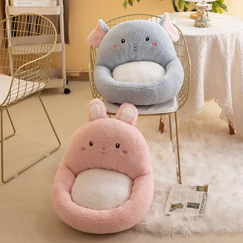 Cuscino per Sedile Integrato con Animali dei Cartoni Animati Con Schienale in Peluche Morbido Cuscino per Sedia Per Ufficio Casa Design Panda Coniglio