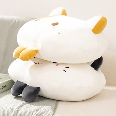 Cute Soft Plush Cat Throw Pillow Cartoon Cat Stuffed Animal Toy Kawaii Kitten Sofa Cushion Cozy Home Decor Accents For Kids Gift Room Ornament