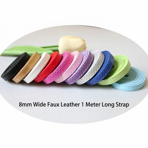 8mm Kunstleder DIY Armband Riemen 1 Meter Länge Bunte PU Schnur für Schmuckherstellung Handgewebtes Armband Uhrenarmband Zubehör