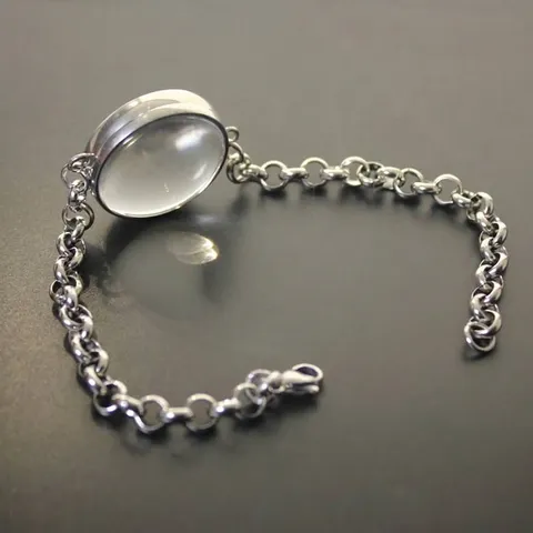 Stainless Steel Round Floating Locket Bracelet DIY Curved Glass Photo Memory Locket Jewelry For Women Girls Gift