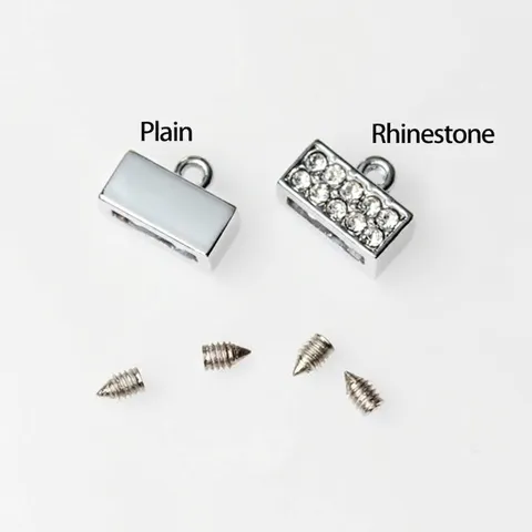 8mm DIY Sieradensluitingen Voor Leren Koord Armband Maken Legering Strass Effen Connectoren Mini Gespen Met Schroeven Sieradenonderdelen