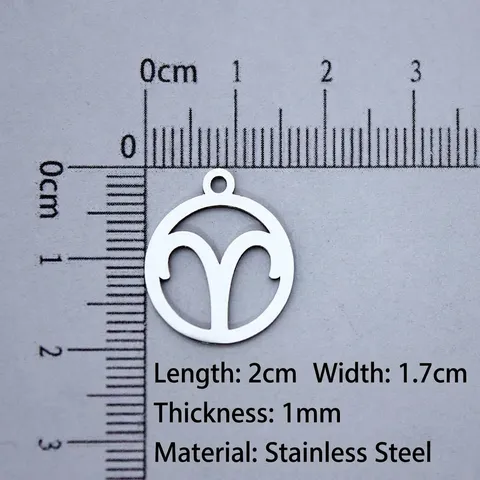 DIY Stainless Steel 12 Zodiac Sign Round Pendant Only (Without Chain) Charms Mirror Polished Hollow Circular Plate For Jewelry Making Bracelet Necklace Accessories