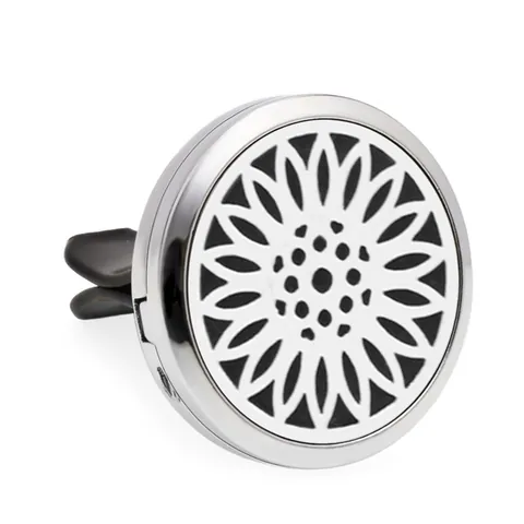 Clip de Aromaterapia para Coche de Aleación Tapa Magnética Difusor de Aceites Esenciales Calado Joyería para Ventilación de Coche