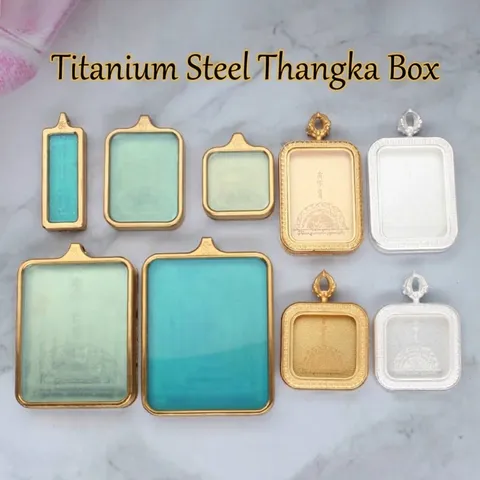 Stainless Steel Thangka Gau Box Pendant Ethnic Religious Vajra Symbol Pendant Frame Jewelry DIY Accessory For Women Men