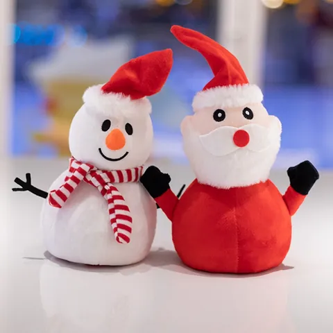 Wendbares Weihnachts Plüschtier Doppelseitiger Flip Weihnachtsmann Schneemann Weiche Stoffpuppe Festliche Feiertag Deko Geschenk Für Kinder