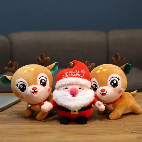 Bambola di Peluche Babbo Natale Renna Animale di Pezza Per Festa di Natale Decorazione Domestica Regalo Festivo Per Bambini Unisex
