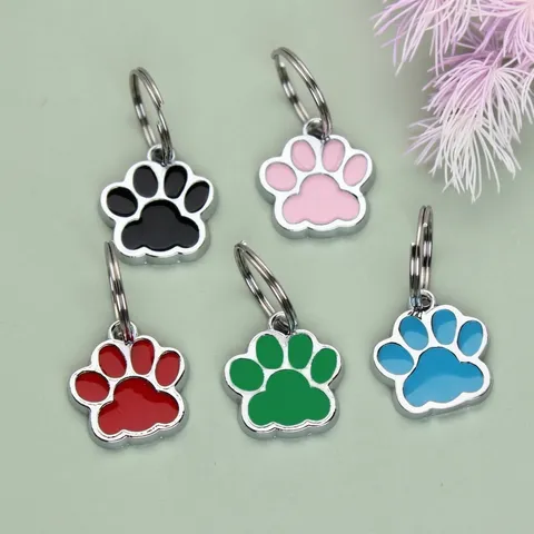Minimalist Alloy Oil Drip Pet Paw Print Pendant DIY Jewelry Craft Making Metal Charm Accessories