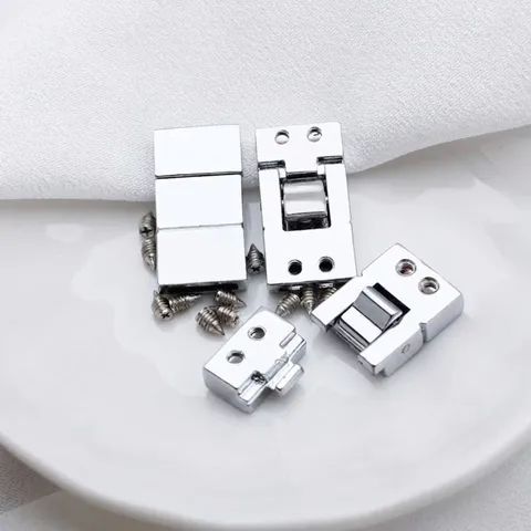 Metal Clasp Connector For Belt Collar Bracelet Making Silver Alloy Double Section Buckle Jewelry Findings DIY Craft Accessory