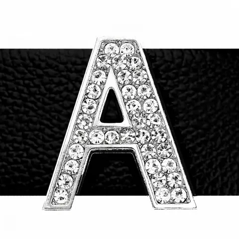 Alloy Rhinestone Alphabet Letter Charm Personalized DIY Accessory For Pet Collar Hat Keychain Jewelry Making Parts