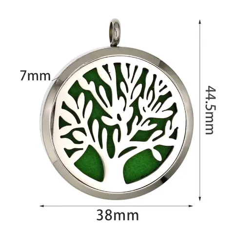 Stainless Steel Aromatherapy Diffuser Pendant Round Hollow Perfume Essential Oil Lock Charm Hollow Design Necklace Pendant