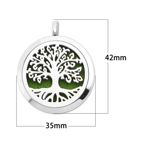 Collana per Aromaterapia in Acciaio Inossidabile Pendente Medaglione Diffusore di Oli Essenziali Rotondo Cavo per Donna
