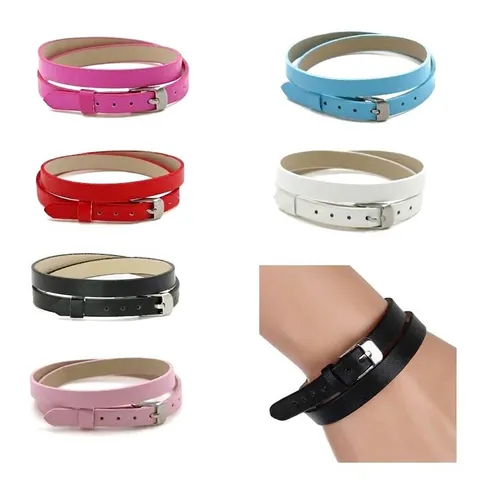 Bracelet Double Tour en Cuir PU Sangle de Remplacement Réglable Pour la Fabrication de Bijoux DIY Bracelet de Mode Coloré Pour Hommes Femmes