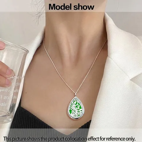 Tropfenform Edelstahl Aromatherapie Medaillon Anhänger Hohl Ätherisches Öl Diffusor Medaillon Für Damen Unisex Schmuck Geschenk