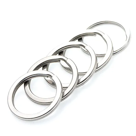 Hochwertiger Edelstahl Schlüsselringe Poliertes Metall Kreisförmig Schlüsselanhänger Ringe DIY Schmuckzubehör Verschiedene Größen Für Home Office Auto Organisation Silber