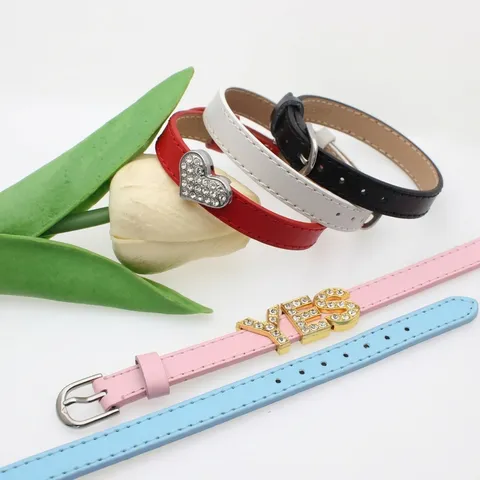 10mm Colorful Genuine Leather Wristband DIY Slide-on Charms Personalized Watch Strap Bracelet Accessory For Women Jewelry