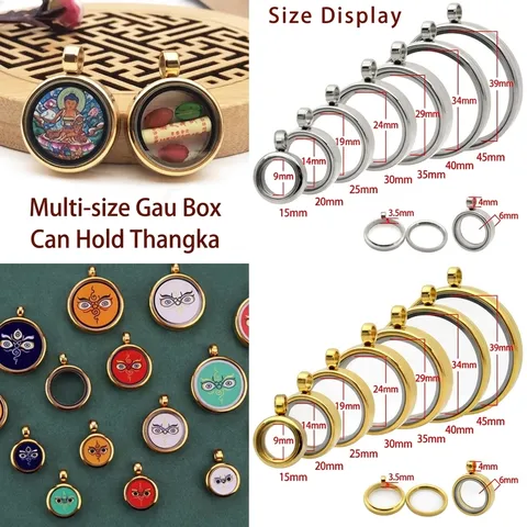 Round Stainless Steel Double Sided Glass Locket Pendant For Photo Thangka Memorial Memorial DIY Jewelry Making Accessory For Women Men