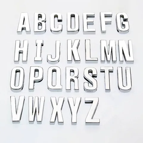 Alphabet Letter Slider Beads Alloy Chrome Smooth Alphabet Pendant For DIY Jewelry Bags Clothing Decoration Personalized Charms Accessories