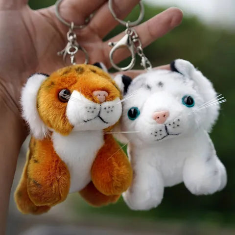 Süßer Cartoon Tier Tiger Plüsch Schlüsselanhänger Kleiner Stofftier Anhänger Tiger Puppe Tasche Ornament Zubehör Geschenk